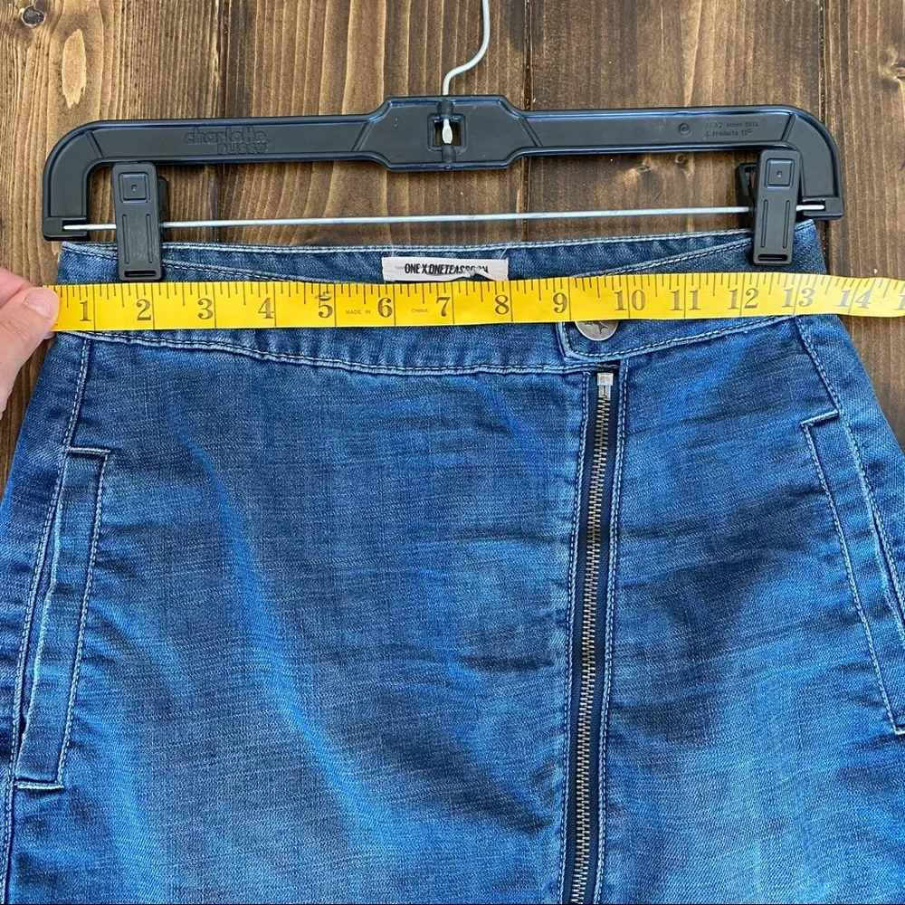 One Teaspoon Blue Denim A-Line Skirt - Picture 15 of 15